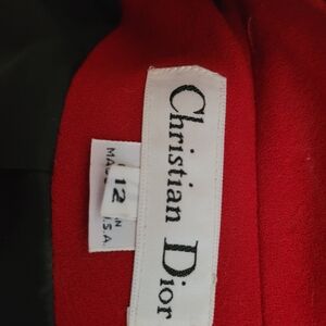 Vintage Black And Red Dior Skirt And Jacket Suit